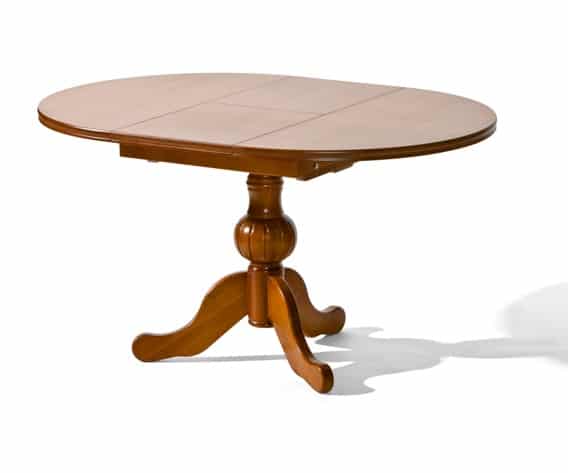 השולחן עשוי כולו עץ אלמון,פלטה עליונה פורניר.רמת גימור גבוהה ביותר.
השולחן נפתח עי' משיכה - הפלטת הארכה מאוחסנת בתוך השולחן. בעל רגל מרכזית מאפשר פיזור הכסאות ללא מיגבלה.