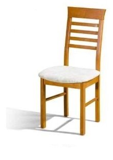 כיסא עץ עם גימורים אלגנטיים וחיתוכים ישרים.
ריפוד נוח כמופיע בתמונה.
עץ איכותי ומלא.