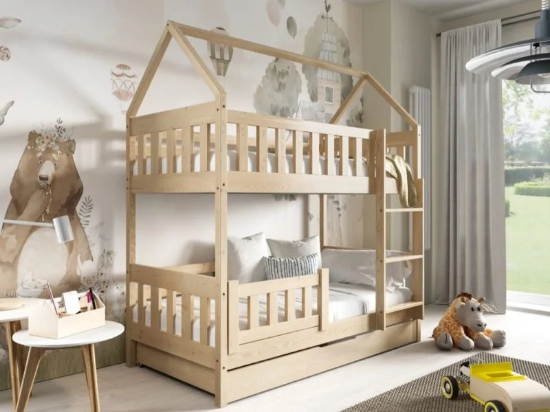מיטת ילדים קומותיים מעץ מלא דגם ZUZIA (190 ס"מ)