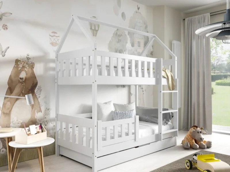 מיטת ילדים קומותיים מעץ מלא דגם ZUZIA (160 ס"מ)